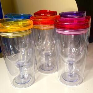 Wine, plastic tumblers lots of six